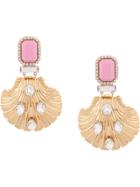 Alessandra Rich Oversized Shell Earrings - Gold