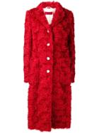 The Gigi Single-breasted Shearling Coat - Red
