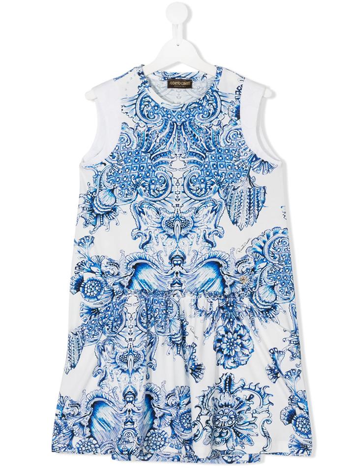 Roberto Cavalli Kids Printed Shift Dress - Blue