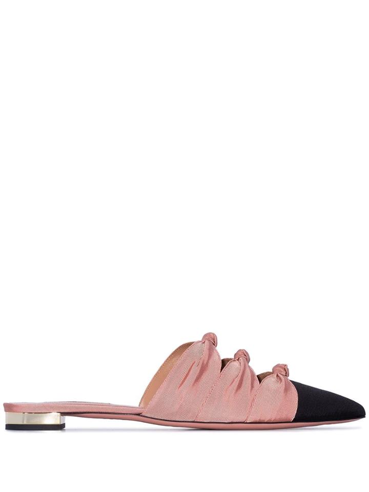 Aquazzura Mondaine Triple-knot Flats - Pink