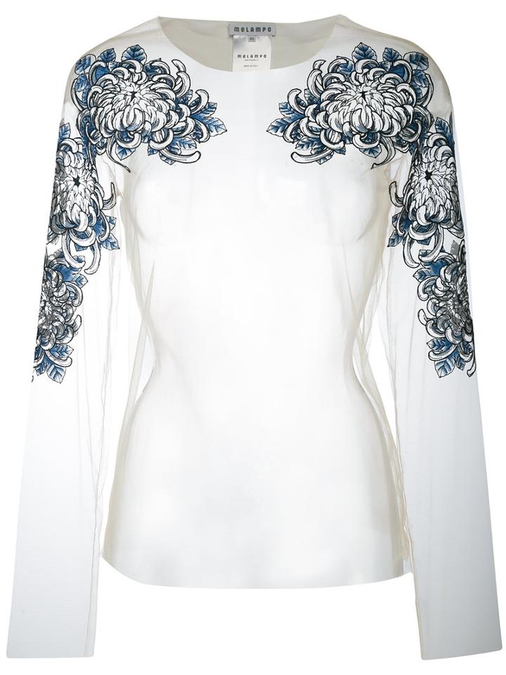 Melampo - Chrisanthemum Blouse - Women - Nylon/polyester - 42, Nude/neutrals, Nylon/polyester