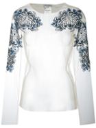 Melampo - Chrisanthemum Blouse - Women - Nylon/polyester - 42, Nude/neutrals, Nylon/polyester