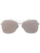 Alexander Mcqueen Eyewear - Piercing Skull Aviator Sunglasses - Women - Acetate - One Size, Grey, Acetate