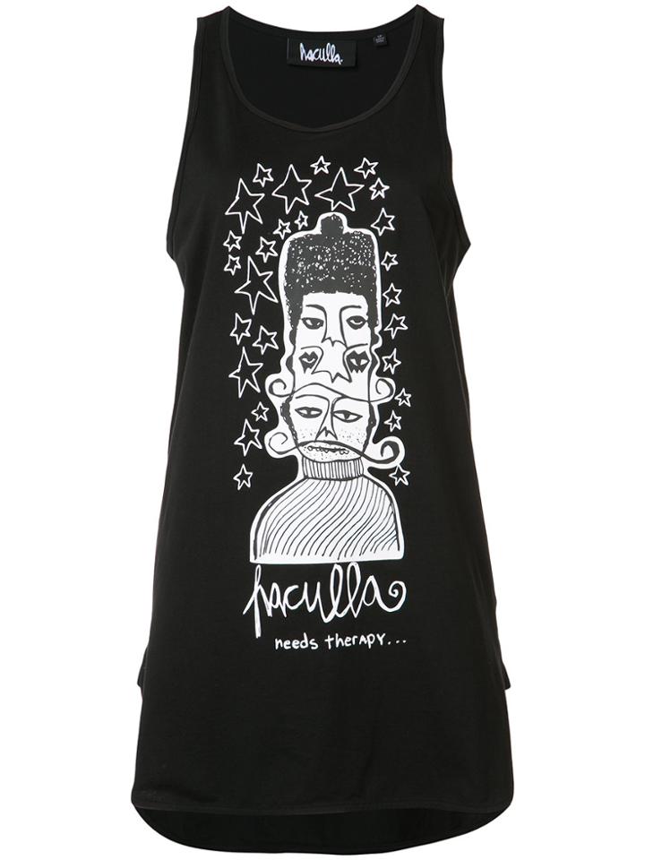 Haculla Oversize Printed Vest Top - Black