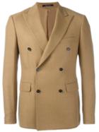 Dinner Double Breasted Blazer, Men's, Size: 48, Nude/neutrals, Cupro/virgin Wool