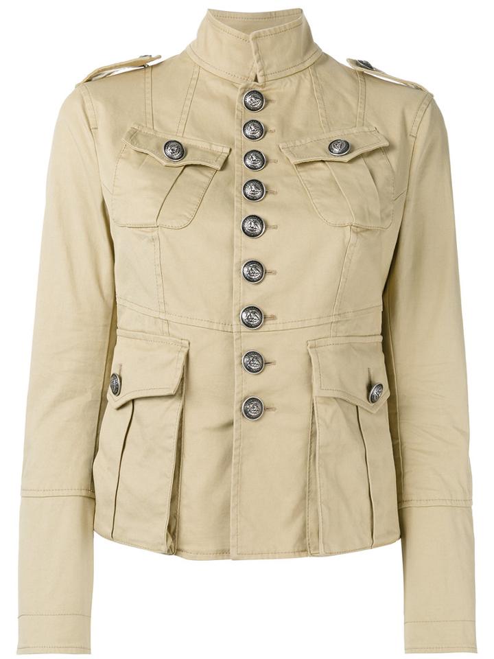 Dsquared2 Military Jacket, Women's, Size: 44, Nude/neutrals, Cotton/spandex/elastane/acetate