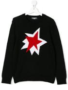 Neil Barrett Kids Star Burst Intarsia Jumper - Black