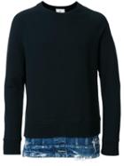 Miharayasuhiro Layered Detail Sweatshirt, Men's, Size: 50, Black, Cotton