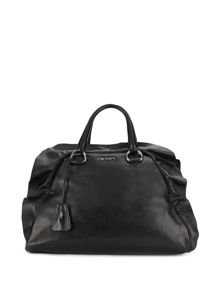 Prada Vintage 2000 Top Flap Tote - Black