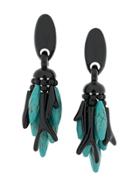 Monies Clip-on Drop Earrings - Black