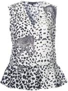 Markus Lupfer Flared Leopard Print Tank, Women's, Size: Small, White, Silk