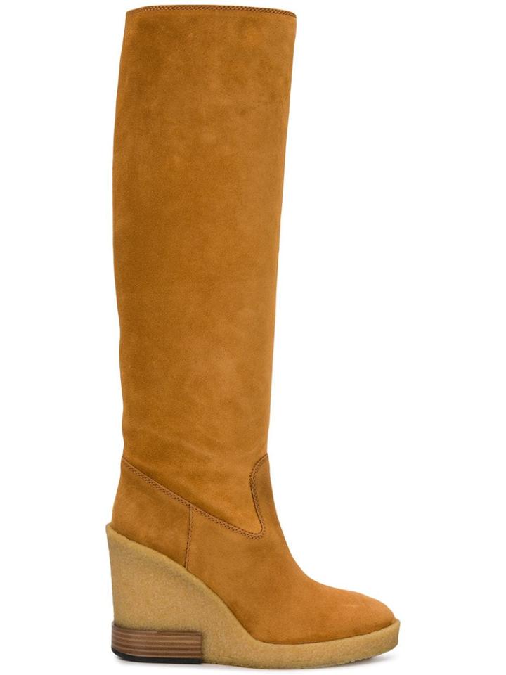 Tod's Knee-length Wedge Boots - Neutrals