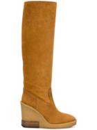 Tod's Knee-length Wedge Boots - Neutrals