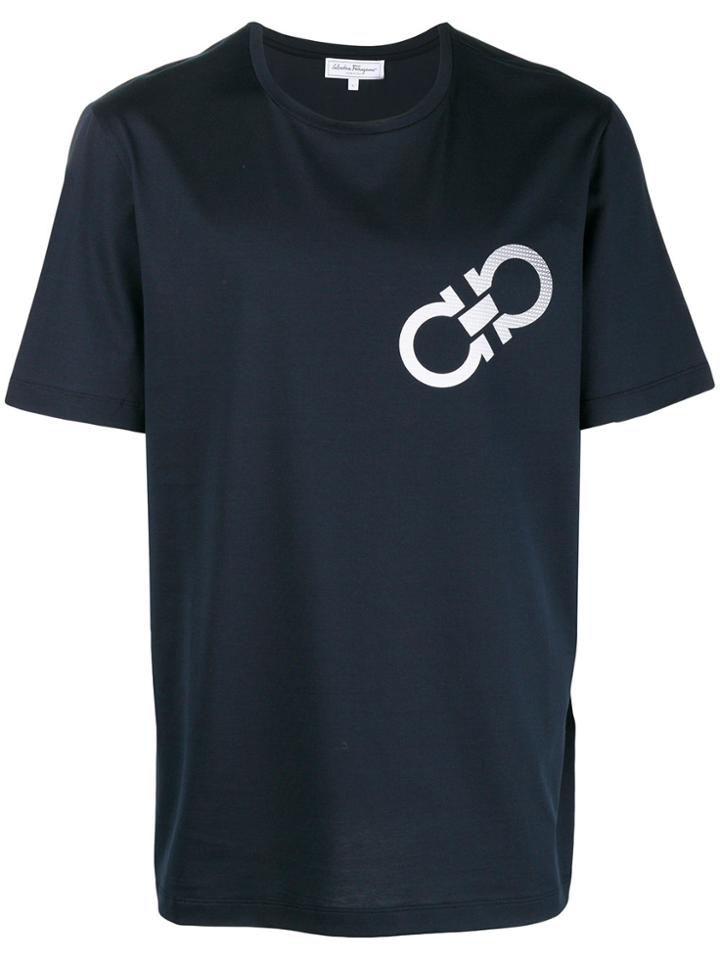 Salvatore Ferragamo Logo T-shirt - Blue