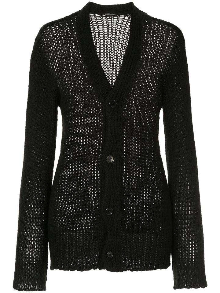 Ann Demeulemeester Fitted V-neck Cardigan - Black