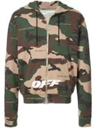 Off-white Camouflage Print Hoodie - Brown