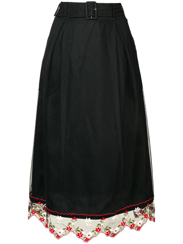 Simone Rocha Lace Hem Skirt - Black