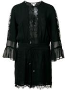 Rachel Zoe Lace Insert Playsuit, Women's, Size: 2, Black, Polyester/cotton/nylon