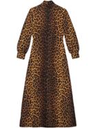 Gucci Leopard Print Wool Dress - Black