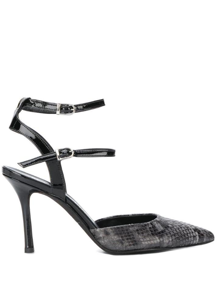 Marc Ellis Snake-effect Pumps - Black