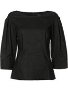 Derek Lam Balloon Sleeves Blouse, Women's, Size: 40, Black, Cotton/spandex/elastane