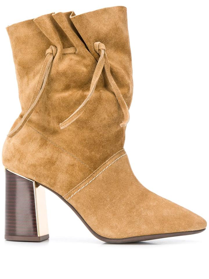 Tory Burch Drawstring Side Detail Boots - Brown