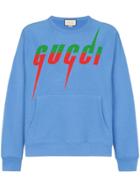 Gucci Blade Logo Print Sweatshirt - Blue