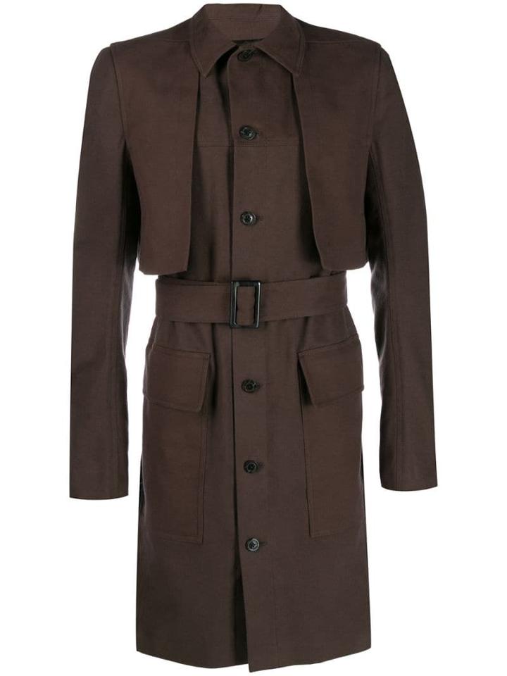 Rick Owens Single-breasted Trench Coat - Neutrals