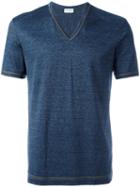V-neck T-shirt, Men's, Size: 7, Blue, Cotton/spandex/elastane, Dolce & Gabbana Underwear
