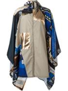 Blood Brother Asymmetric Patchwork Coat, Men's, Nude/neutrals, Nylon