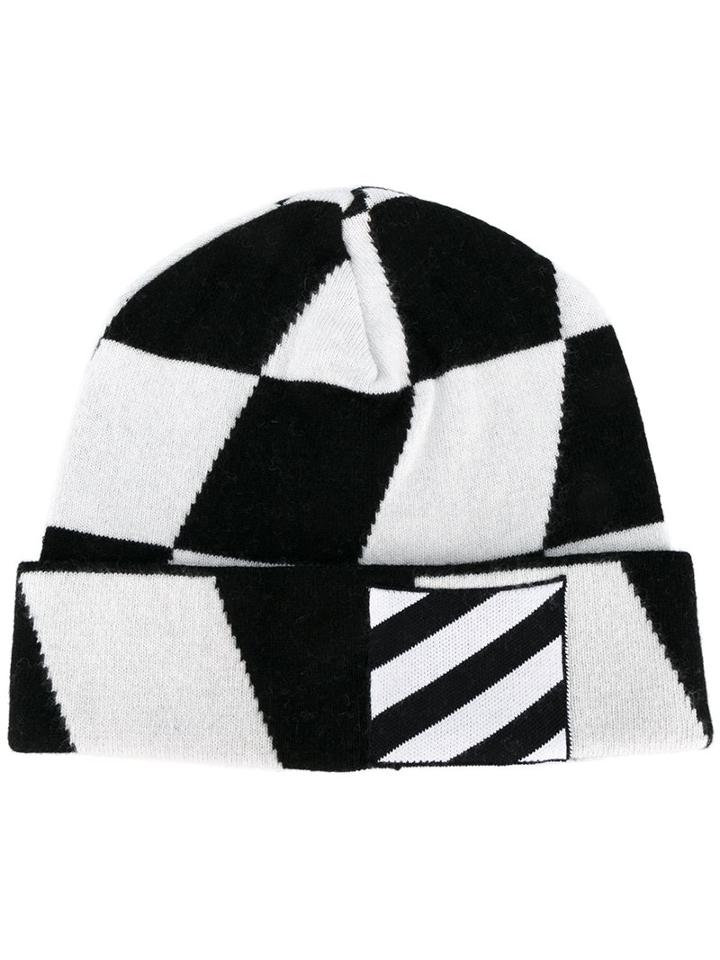 Off-white Checked Beanie
