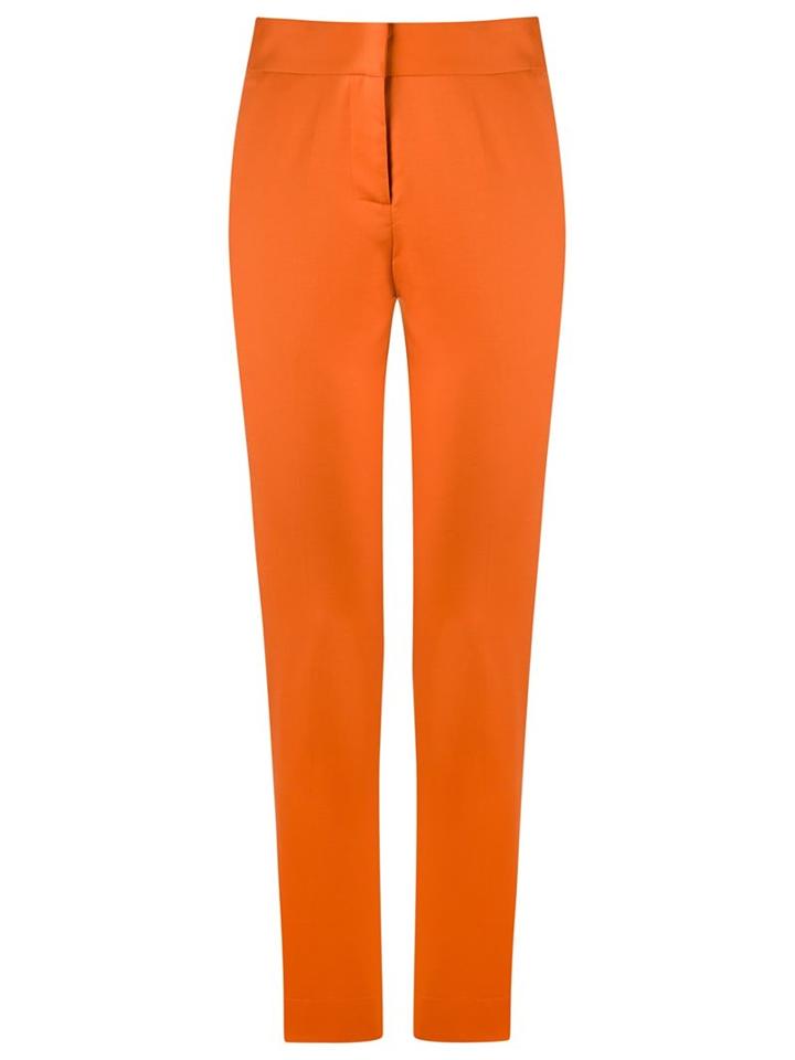 Andrea Marques High-waisted Trousers, Women's, Size: 42, Yellow/orange, Cotton/spandex/elastane