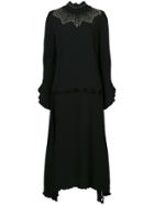 Derek Lam Studded Mock Neck Dress With Ruffle Detail - Black