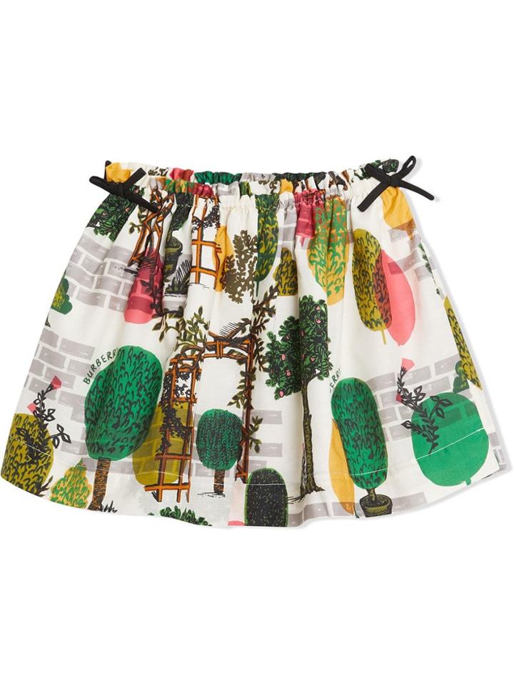 Burberry Kids Teen Tree Print Skirt - White