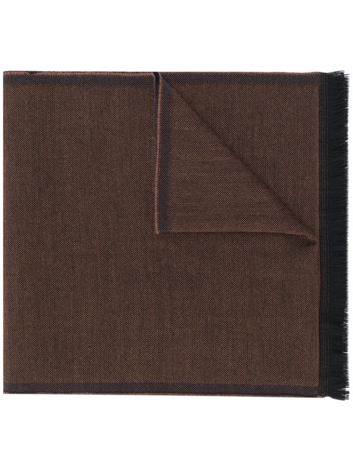 Dell'oglio Draped Frayed Hem Scarf - Brown