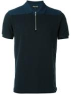Emporio Armani Zip Neck Polo Shirt, Men's, Size: Xl, Blue, Cotton
