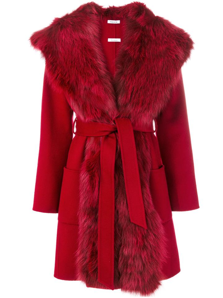 P.a.r.o.s.h. Fur Collar Coat - Red