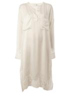 Faith Connexion Lace Detail Long Shift Blouse, Women's, Size: Xs, White, Silk/cotton/polyamide