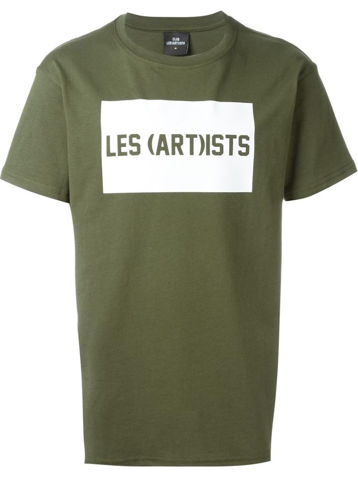 Les (art)ists Front Logo T-shirt, Men's, Size: M, Green, Cotton