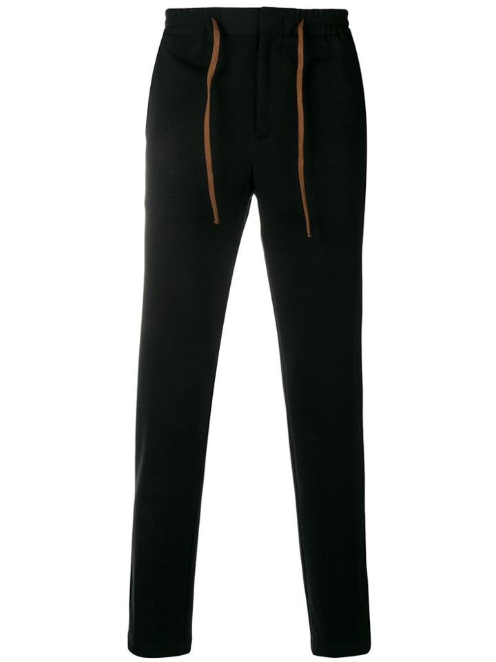 Manuel Ritz Contrast Band Track Pants - Black