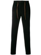 Manuel Ritz Contrast Band Track Pants - Black