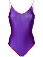 Oseree Lace Insert Swimsuit - Pink & Purple