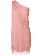 Alberta Ferretti Abito Lace Trim Asymmetric Dress - Pink