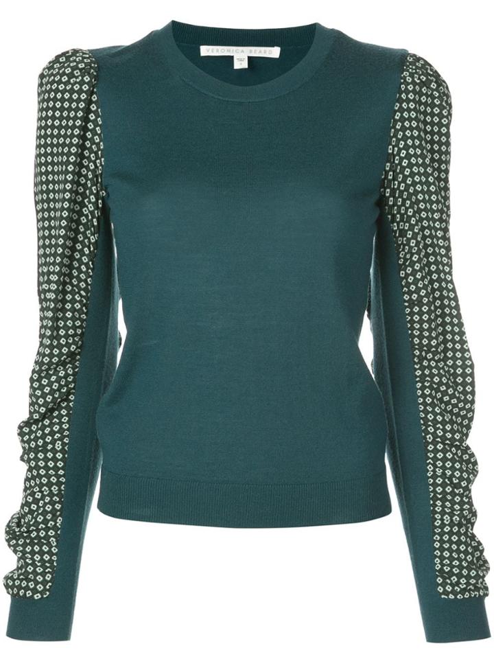 Veronica Beard Contrasting Sleeve Jumper - Green