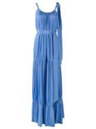 Reinaldo Lourenço Draped Dress, Women's, Size: 42, Blue, Silk