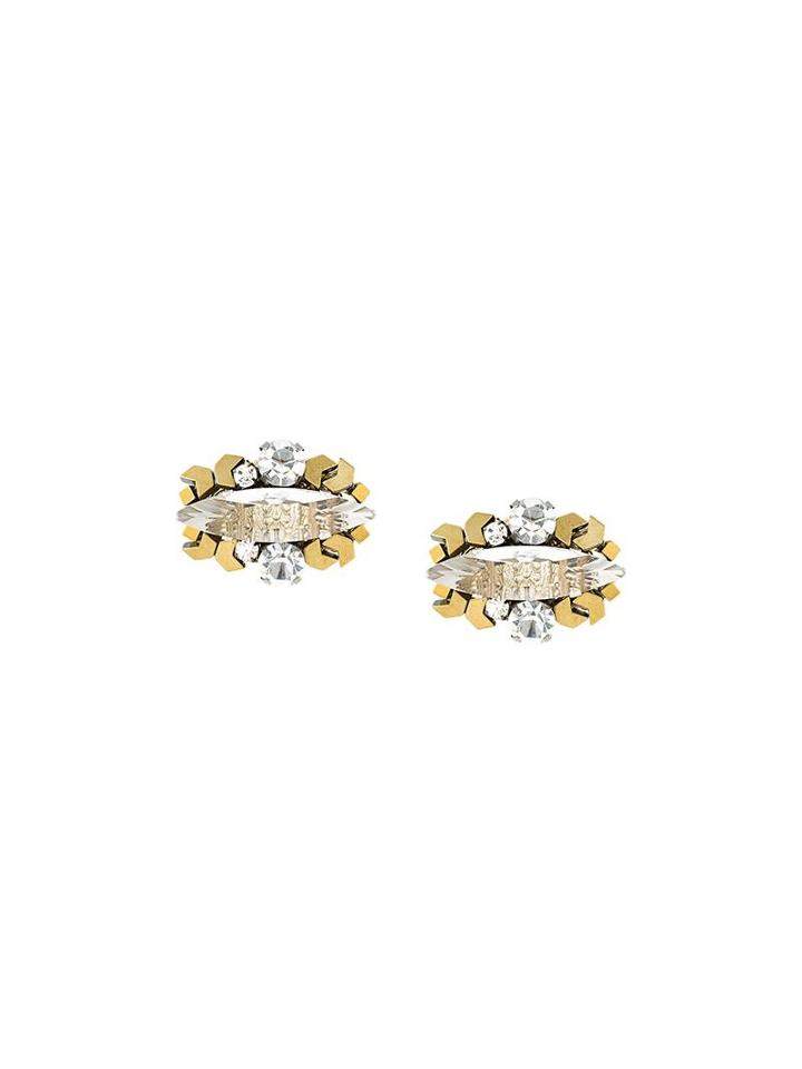 Radà Oversized Stone Embellished Earrings, Women's, Metallic