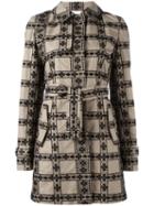 Giamba - Floral Panelled Coat - Women - Cotton - 42, Nude/neutrals, Cotton