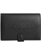 Burberry Embossed Grainy Leather Folding Wallet - Black