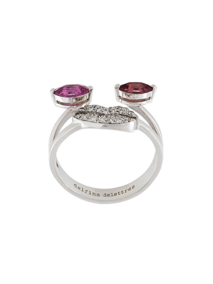 Delfina Delettrez Face Embellished Ring - Metallic
