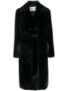 Stand Double Buttoned Coat - Black